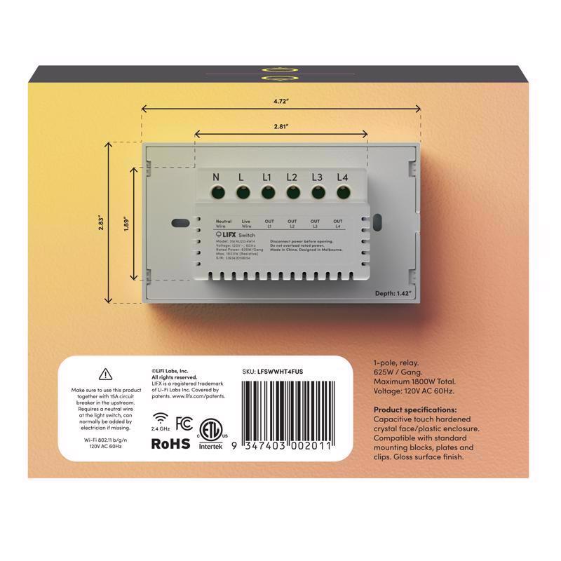 LIFX Smart Home 15 amps Single Pole Smart Smart-Enabled Switch White