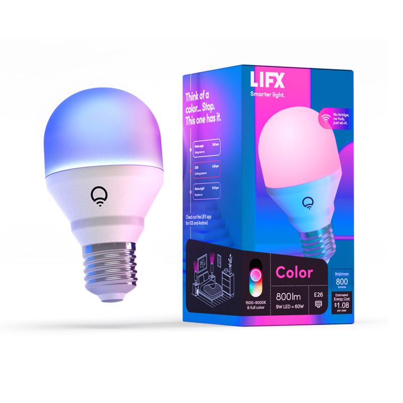 LIFX Smart Home A19 E26 (Medium) Smart-Enabled LED Bulb Color Changing 60 Watt Equivalence