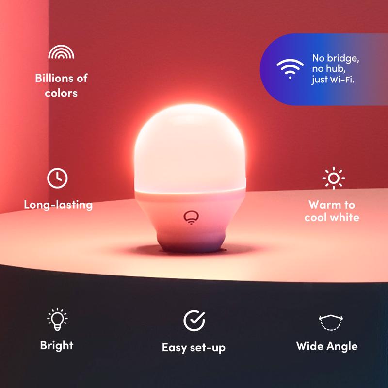 LIFX Smart Home A19 E26 (Medium) Smart-Enabled LED Bulb Color Changing 60 Watt Equivalence 2 pk