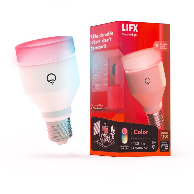 LIFX Smart Home A19 E26 (Medium) Smart-Enabled LED Bulb Color Changing 75 Watt Equivalence