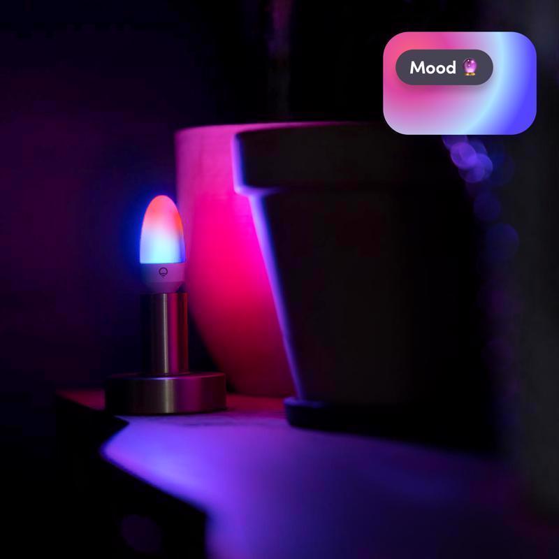 LIFX Smart Home B11 E12 (Candelabra) Smart-Enabled LED Bulb Color Changing 25 Watt Equivalence