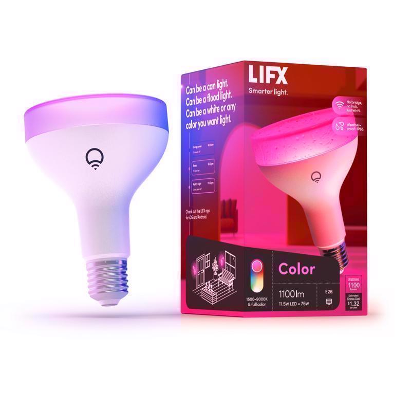 LIFX Smart Home BR30 E26 (Medium) Smart-Enabled LED Bulb Color Changing 75 Watt Equivalence