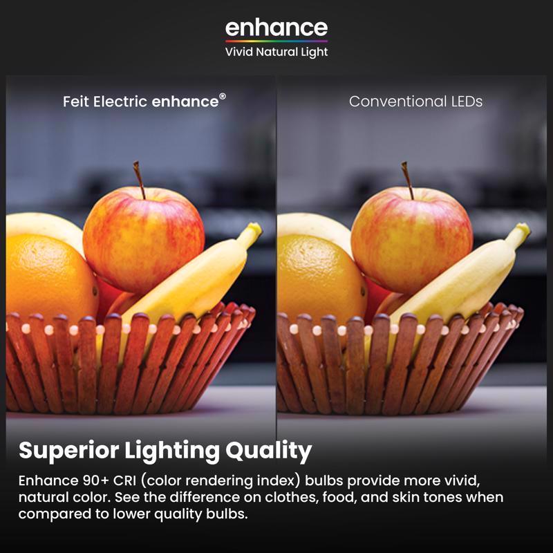 Feit Enhance A19 E26 (Medium) Filament LED Bulb Soft White 40 Watt Equivalence 4 pk