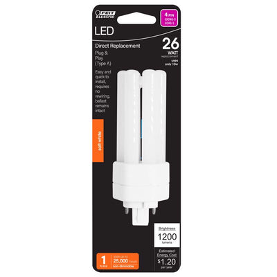 Feit Linear PL GX24Q-3 4-Pin LED Bulb Soft White 26 Watt Equivalence