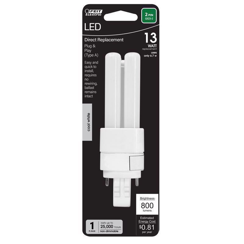 Feit Linear PL GX23-2 LED Bulb Cool White 13 Watt Equivalence