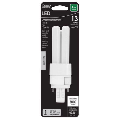 Feit Linear PL GX23-2 LED Bulb Cool White 13 Watt Equivalence