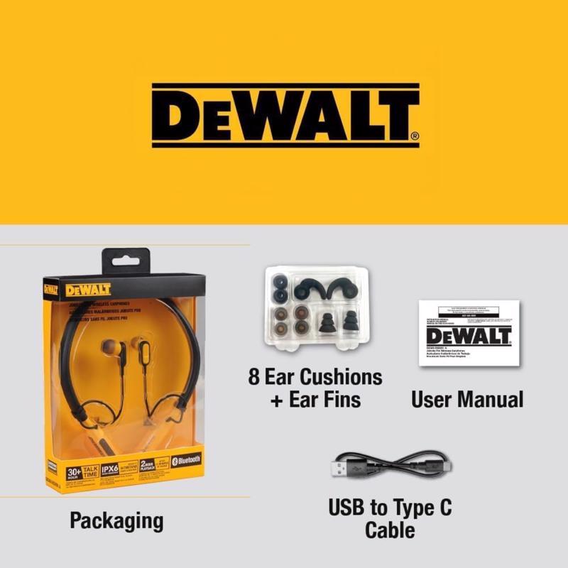 DeWalt Wireless Bluetooth Behind-the-Neck Headphones