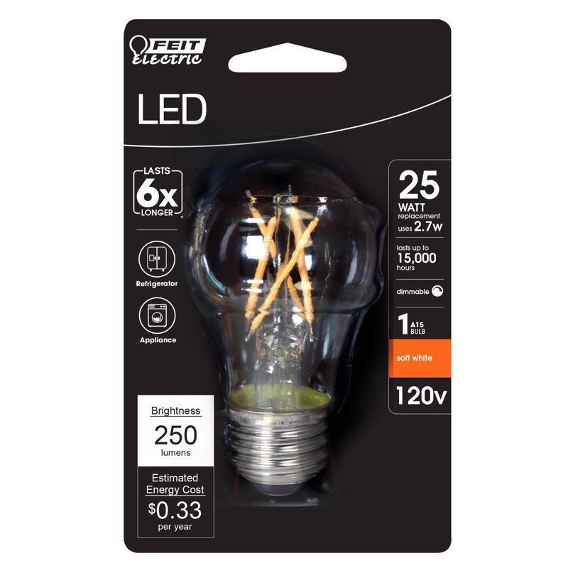 Feit A15 E26 (Medium) Filament LED Bulb Soft White 25 Watt Equivalence