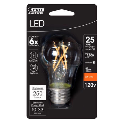 Feit A15 E26 (Medium) Filament LED Bulb Soft White 25 Watt Equivalence