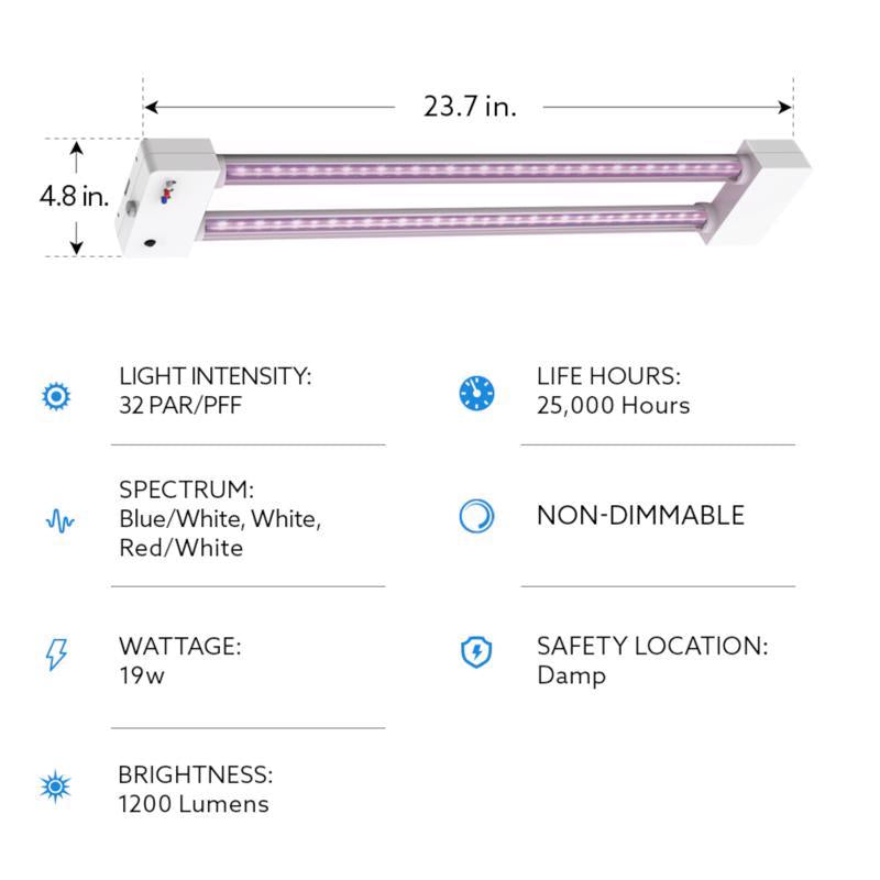 Feit Grow Fixtures LED Hydroponic Grow Light 19 W