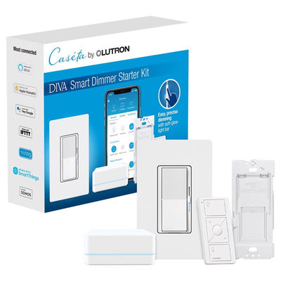Lutron Caseta White 150 W Toggle Smart-Enabled Dimmer Switch w/Remote Control
