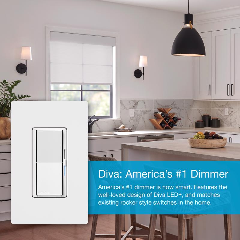 Lutron Caseta White 150 W Toggle Smart-Enabled Dimmer Switch w/Remote Control
