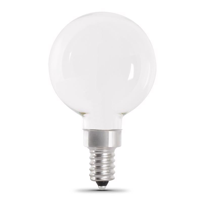 Feit G16.5 E12 (Candelabra) LED Bulb Soft White 60 Watt Equivalence 2 pk