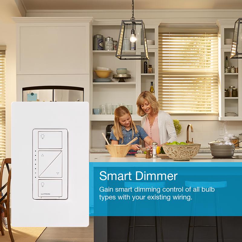 Lutron Caseta White 150 W Touch Smart-Enabled Dimmer Switch