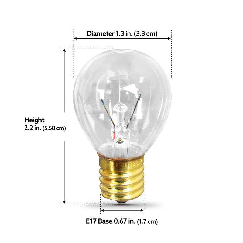 Feit 40 W S11 Globe Incandescent Bulb E17 (Intermediate) Soft White 2 pk