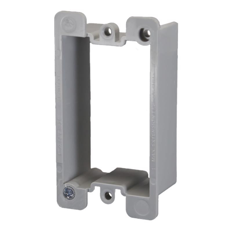 Cantex EZ Box Old Work Rectangle PVC 1 gang Box Extenders Gray