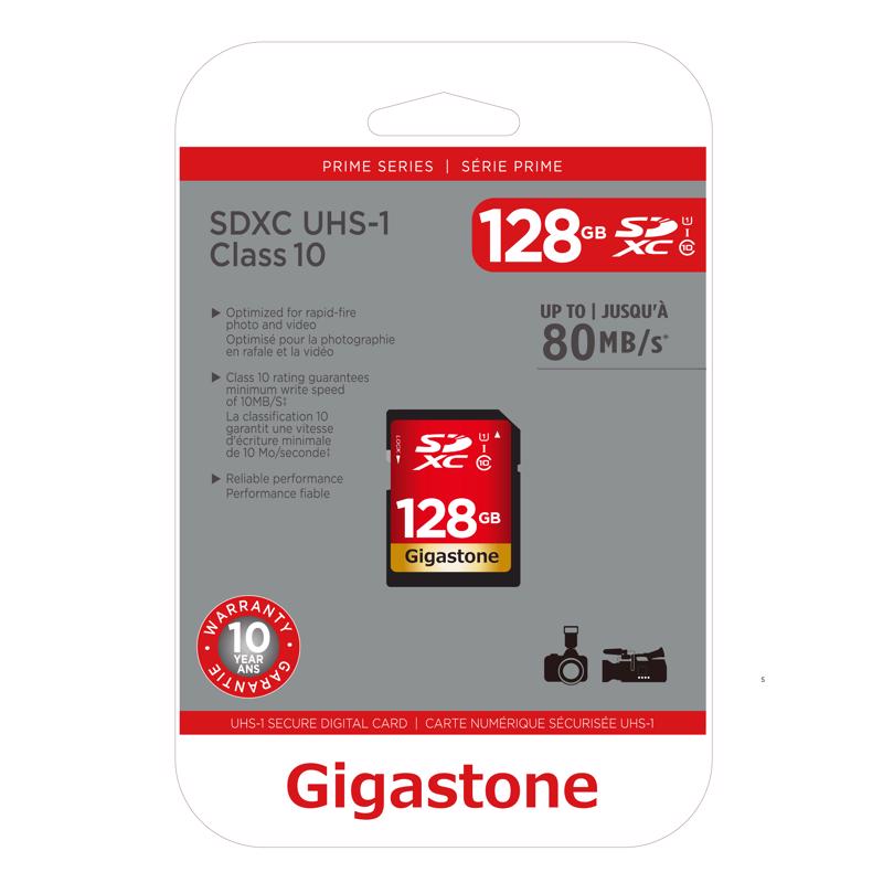 Gigastone Prime 128 GB SDXC Flash Memory Card