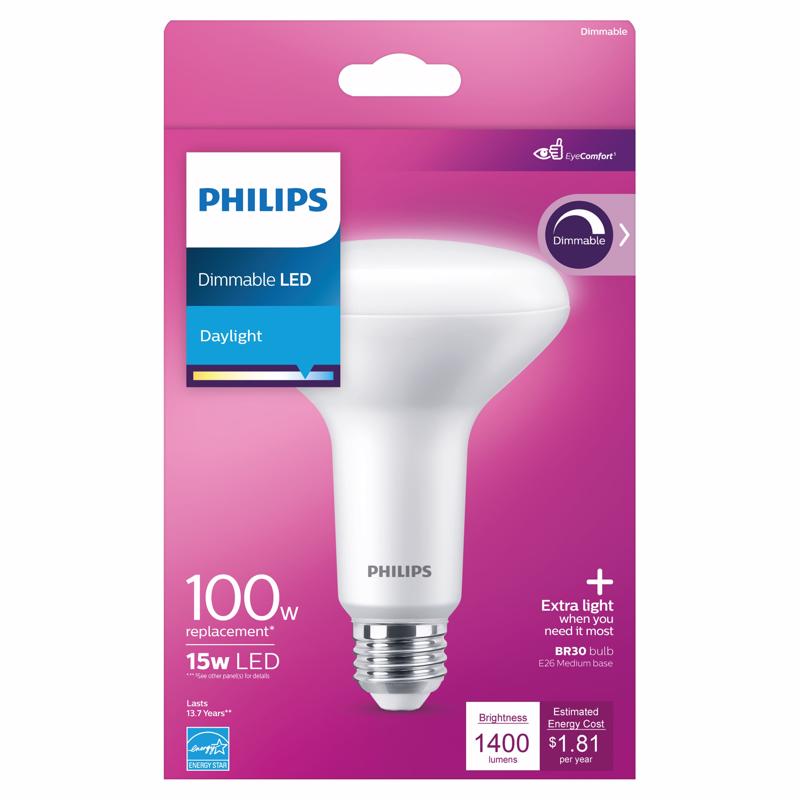 Philips BR30 E26 (Medium) LED Floodlight Bulb Daylight 100 Watt Equivalence