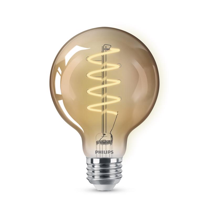 Philips G25 E26 (Medium) LED Bulb Amber 60 Watt Equivalence