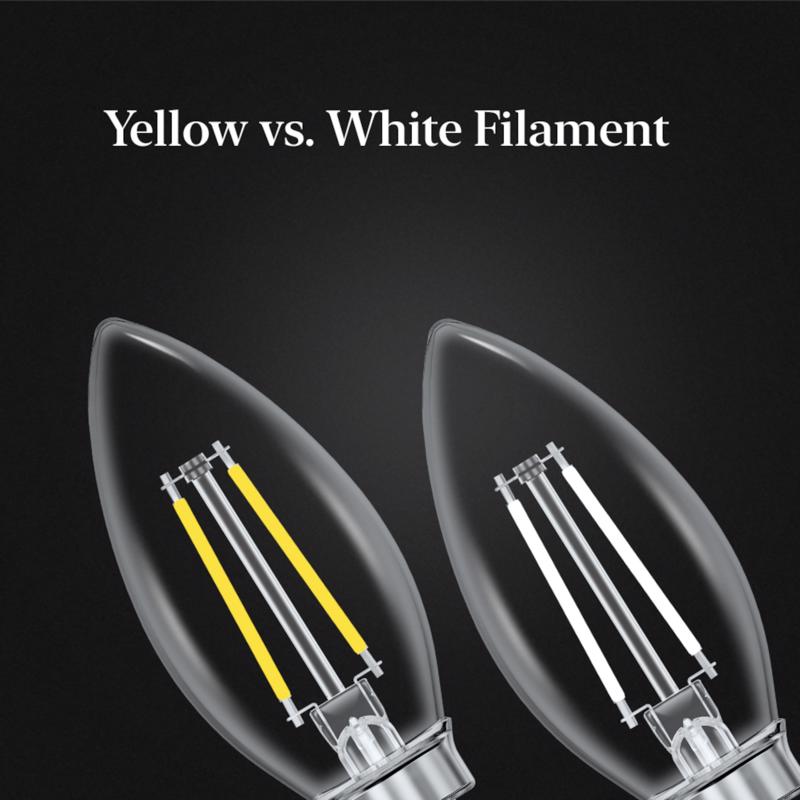 Feit White B10 E12 (Candelabra) Filament LED Bulb Soft White 100 Watt Equivalence 2 pk