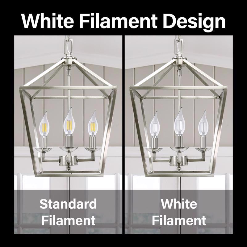 Feit White BA10 E26 (Medium) Filament LED Bulb Soft White 40 Watt Equivalence 2 pk
