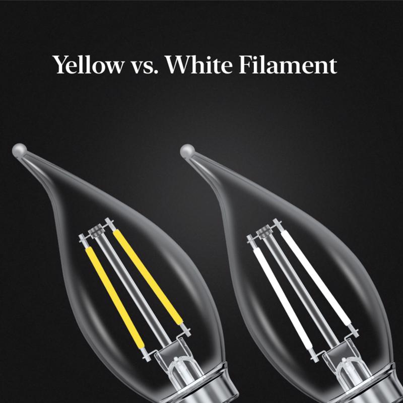 Feit White BA10 E26 (Medium) Filament LED Bulb Daylight 60 Watt Equivalence 2 pk