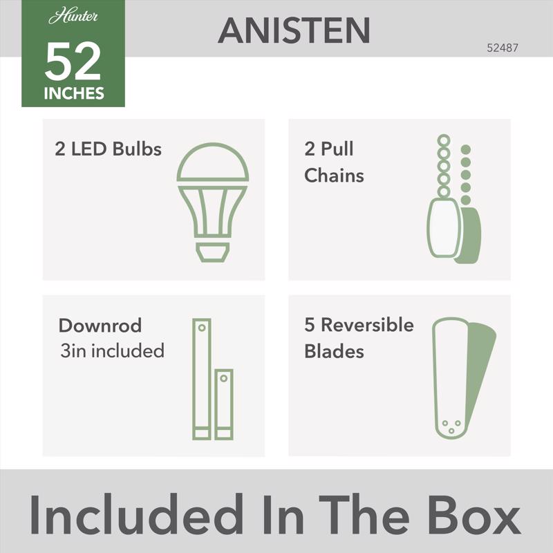 Hunter Anisten 52 in. White LED Indoor Ceiling Fan