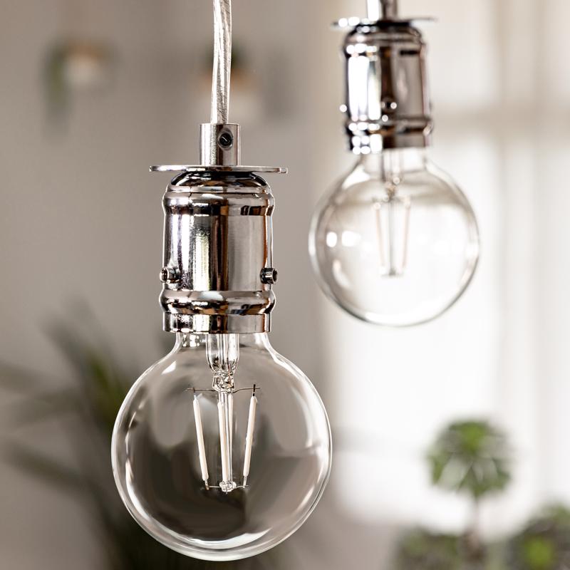 Feit White G16.5 E26 (Medium) Filament LED Bulb Soft White 60 Watt Equivalence 2 pk