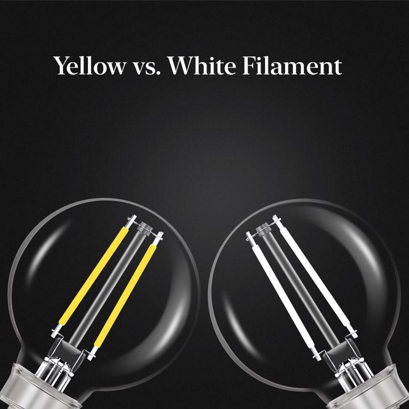 Feit White G16.5 E26 (Medium) Filament LED Bulb Soft White 60 Watt Equivalence 2 pk