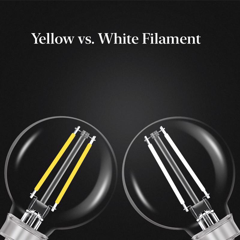 Feit White G16.5 E12 (Candelabra) Filament LED Bulb Soft White 60 Watt Equivalence 2 pk