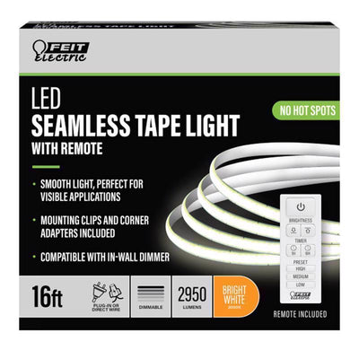 Feit LED 16 ft. L Bright White Plug-In LED Tape Light
