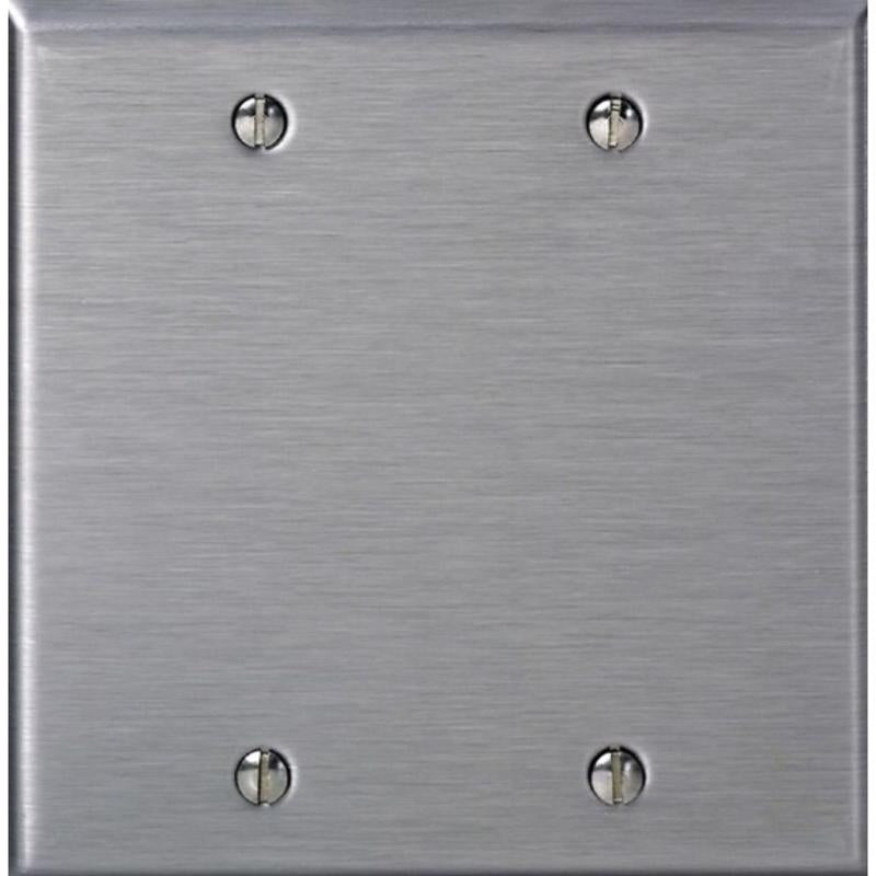 Leviton C-Series Stainless Steel 2 gang Metal Blank Wall Plate