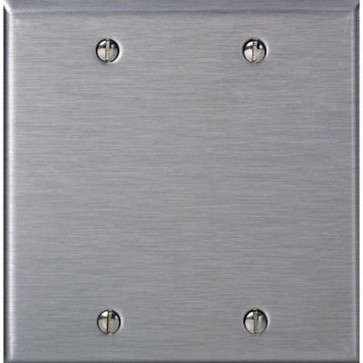 Leviton C-Series Stainless Steel 2 gang Metal Blank Wall Plate