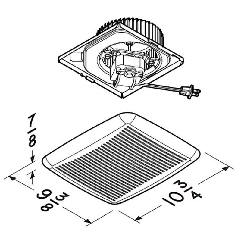 Broan-NuTone QuicKit 60 CFM 3 Sones Bathroom Ventilation Fan Upgrade Kit