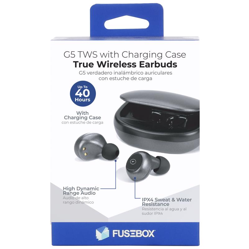 Fusebox Wireless Bluetooth Earbuds w/Charging Case