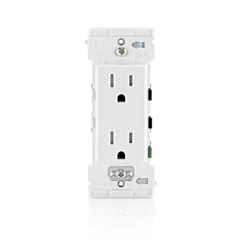 Leviton Lever Edge 15 amps 125 V Duplex White Tamper Resistant Outlet 5-15R 10 pk