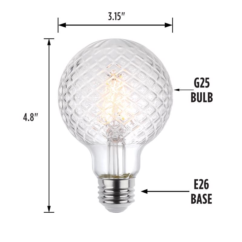 Westinghouse G25 E26 (Medium) Filament LED Bulb Warm White 40 Watt Equivalence