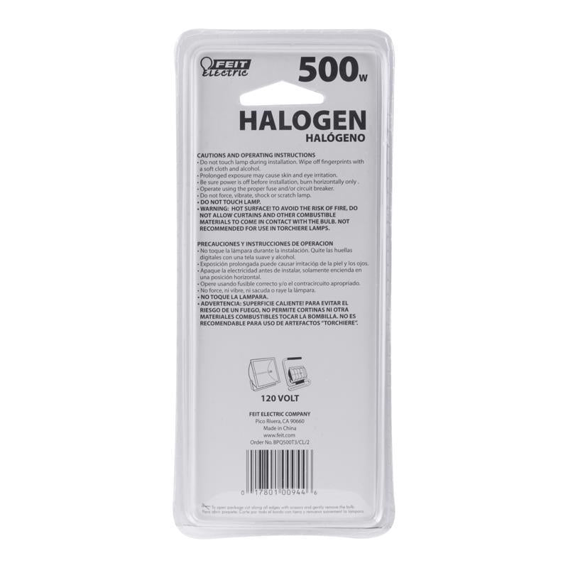 Feit 500 W T3 Tubular Halogen Replacement Bulb 8500 lm Bright White 2 pk