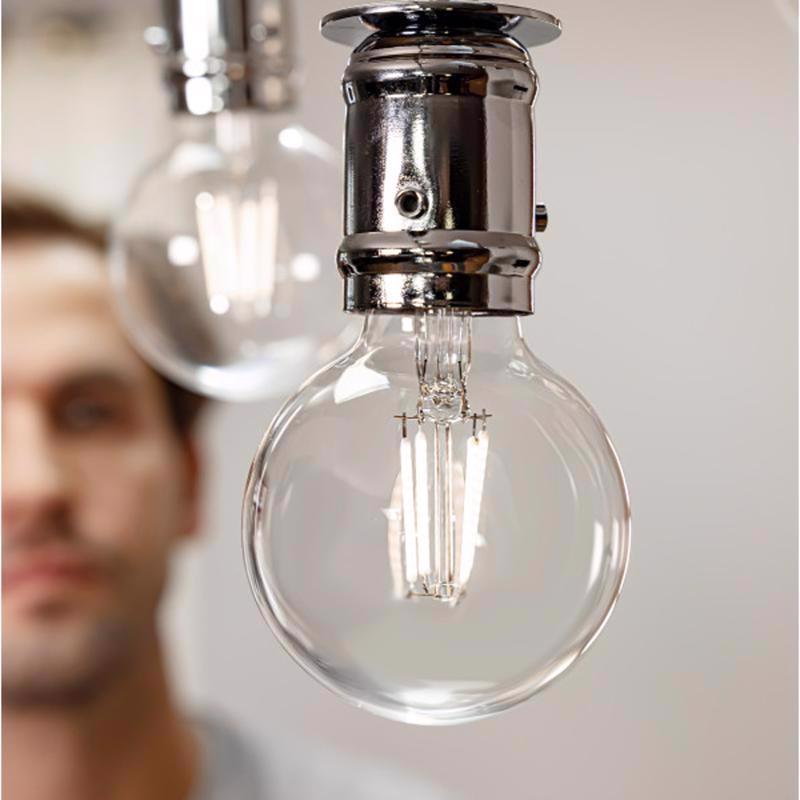 Feit White G25 E26 (Medium) Filament LED Bulb Soft White 60 Watt Equivalence 3 pk