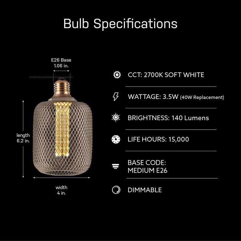 Feit Decorative E26 (Medium) Filament LED Bulb Soft White 60 Watt Equivalence