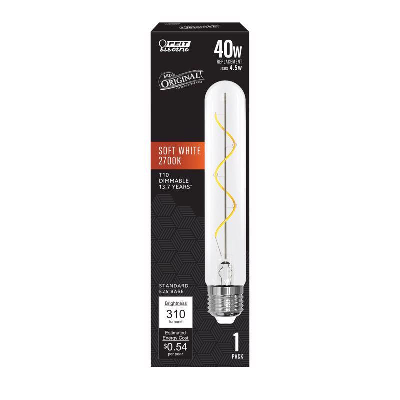 Feit T10 E26 (Medium) Filament LED Bulb Soft White 40 Watt Equivalence