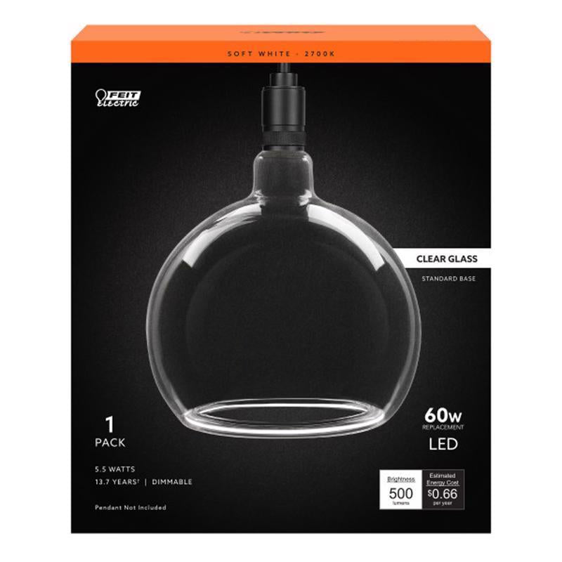 Feit G63 E26 (Medium) Filament LED Bulb Soft White 60 Watt Equivalence