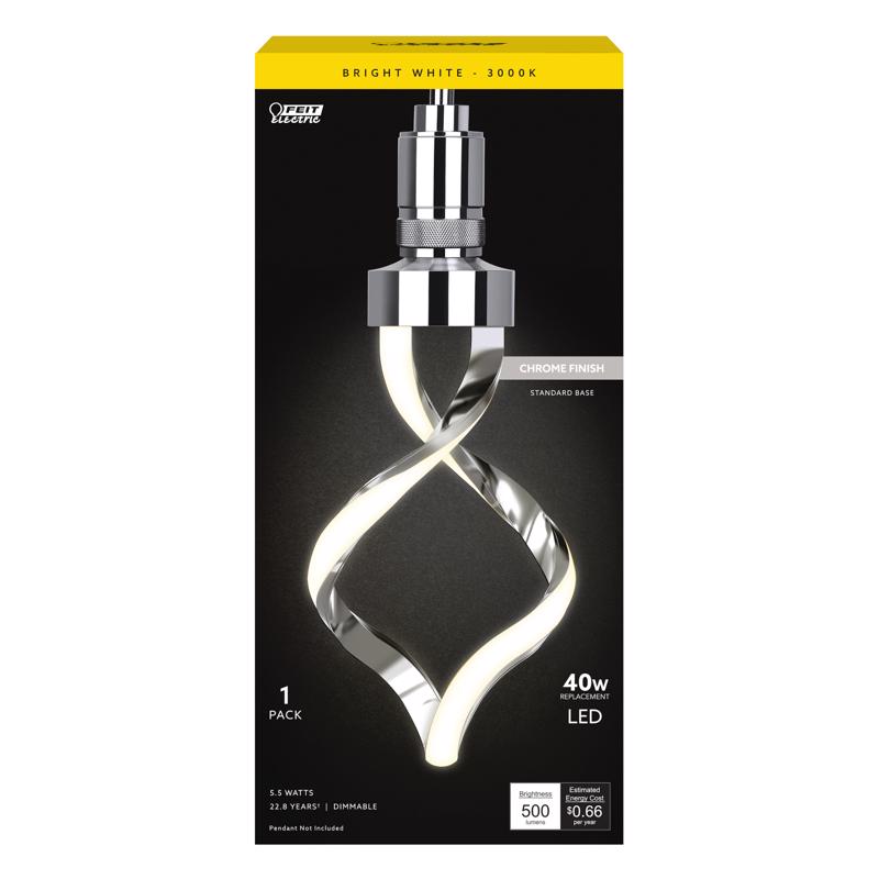 Feit Spiral E26 (Medium) LED Bulb Bright White 60 Watt Equivalence
