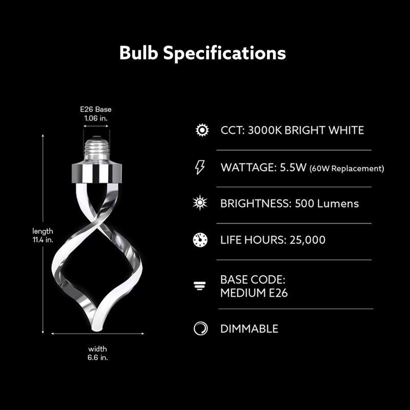Feit Spiral E26 (Medium) LED Bulb Bright White 60 Watt Equivalence