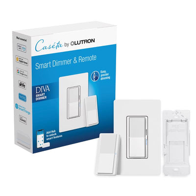 Lutron Diva 3-Way Smart-Enabled Dimmer and Remote White
