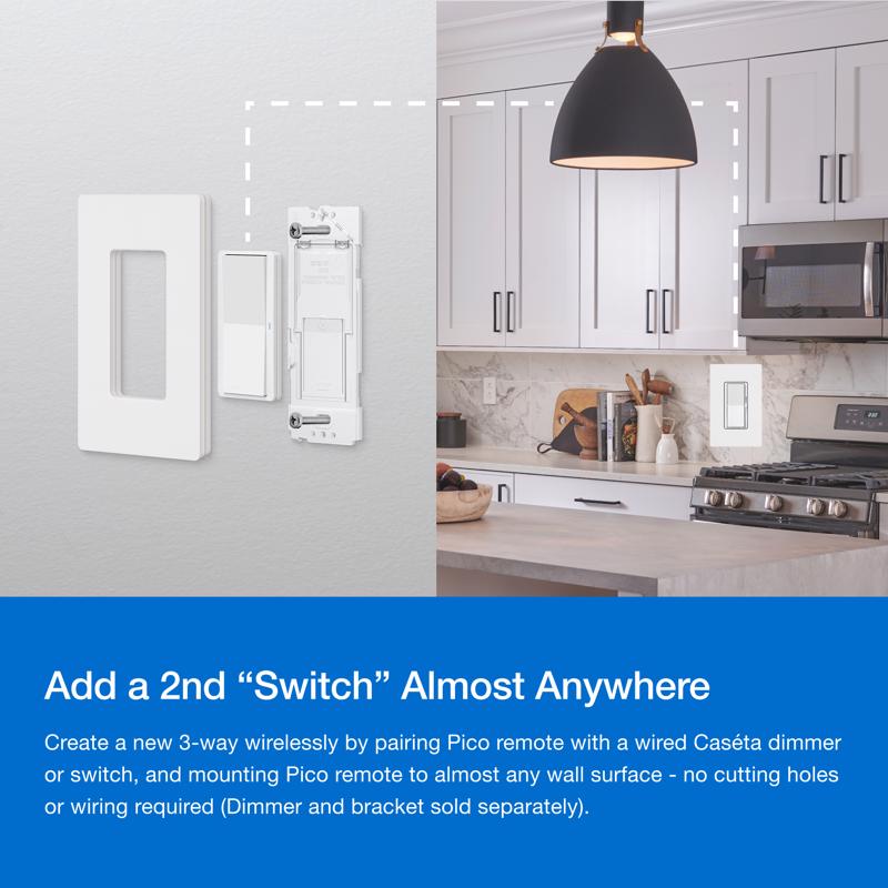 Lutron Pico Smart Smart-Enabled Wireless Remote w/Wall Mount Kit White