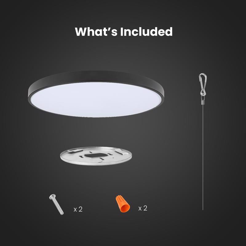 Feit Smart 15 in. H X 15 in. W X 5.5 in. L Matte Black White Smart-Enabled Ceiling Fixture