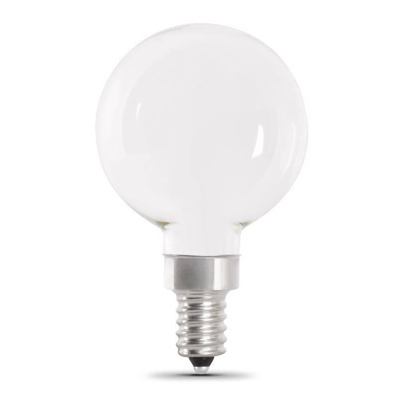Feit G16.5 E12 (Candelabra) Filament LED Bulb Soft White 40 Watt Equivalence 2 pk