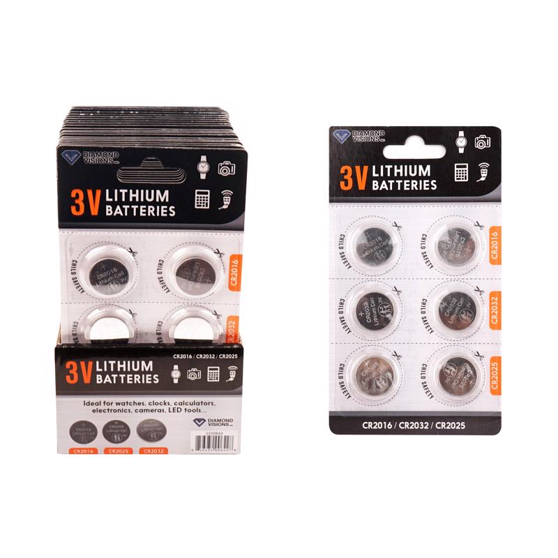 Diamond Visions 3-Volt Lithium Batteries 6 pk Carded