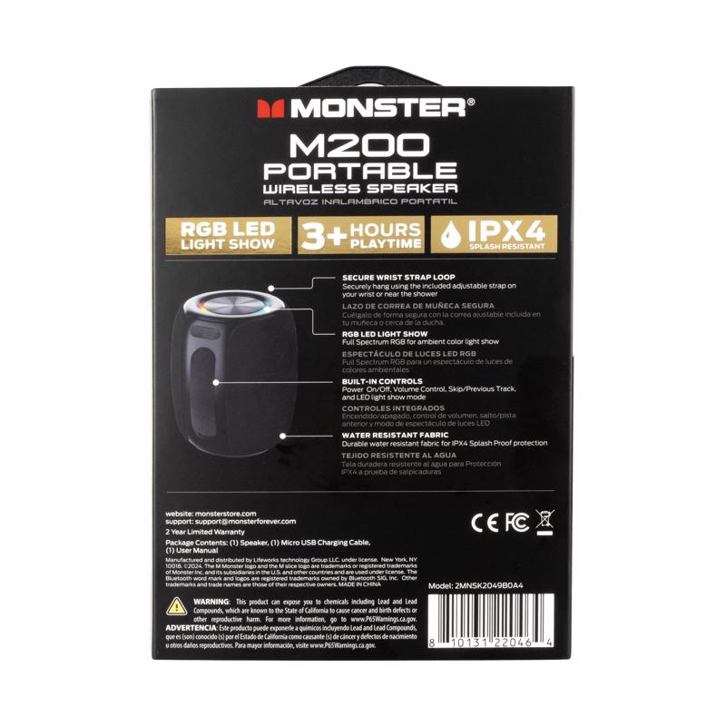 Monster Wireless Bluetooth M200 Portable Speaker